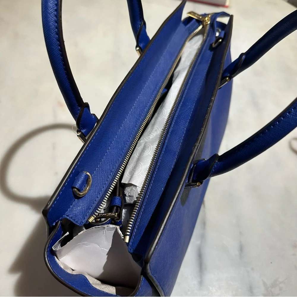 MICHAEL Michael Kors Royal Blue Saffiano Leather Satchel - Picture 5 of 6